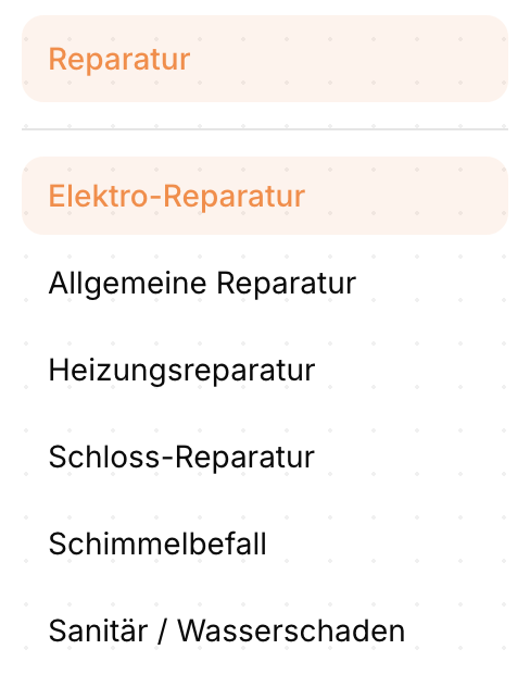 Automatische Kategorisierung — Reparatur-Arten